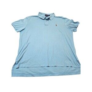 Polo Ralph Lauren Pima Soft Touch Cotton Polo Shirt Men's XL Aqua Pony J16.1